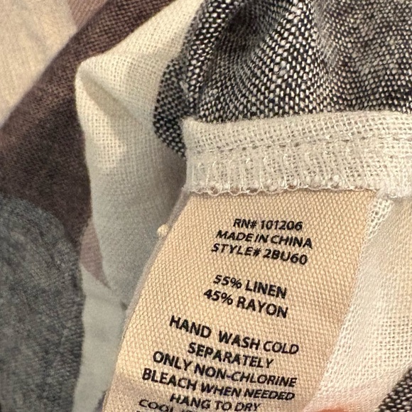 Soft Surroundings Neutral Plaid Button‎ Up Zipper Detail Back Size Large - Picture 8 of 8